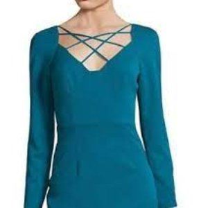 Black Halo Masca Crisscross Long Sleeve Dress